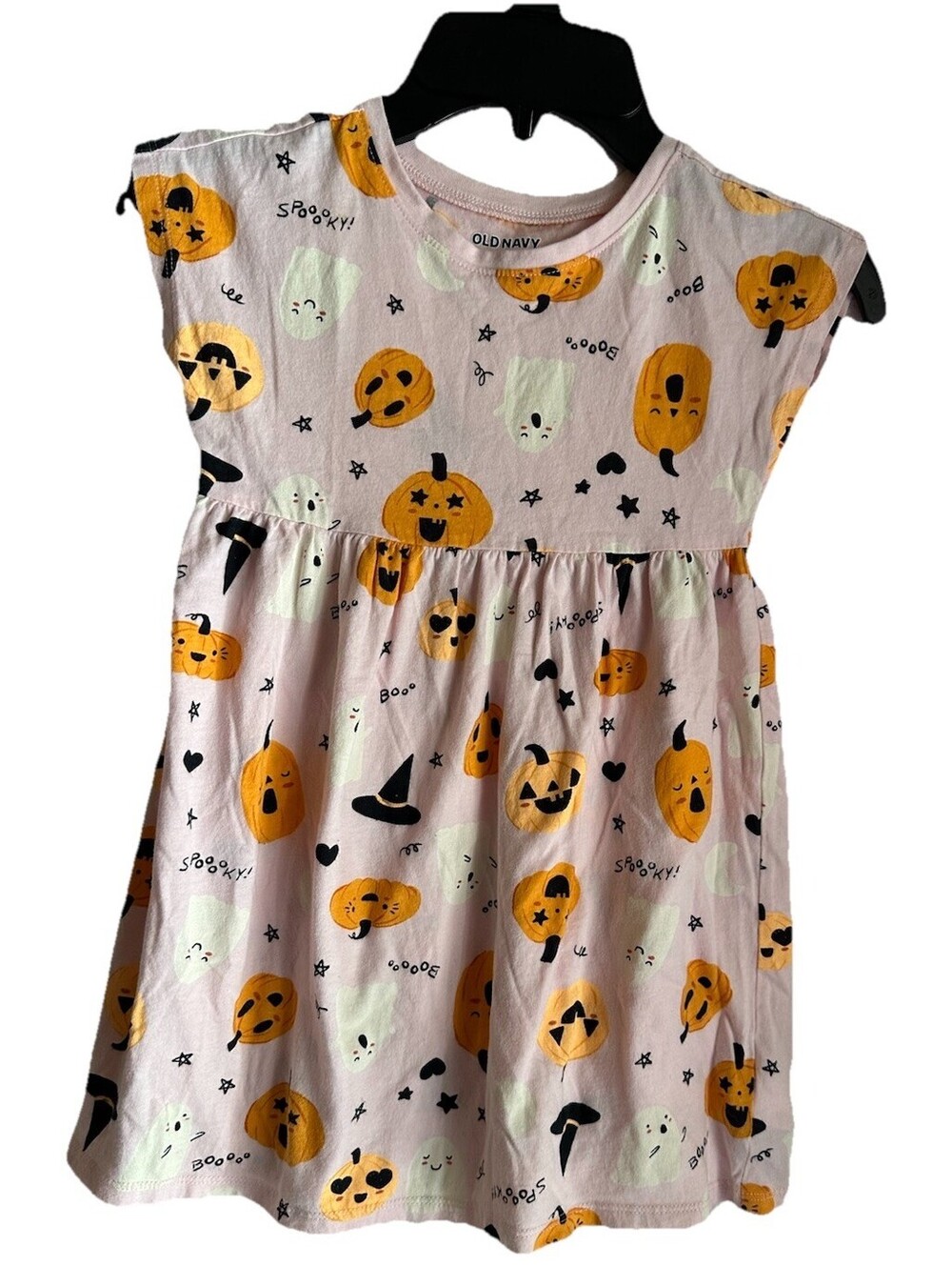 Toddler Girls Old Navy Halloween Dress 4T Pink W/Pumpkins 🎃 & Ghosts 👻